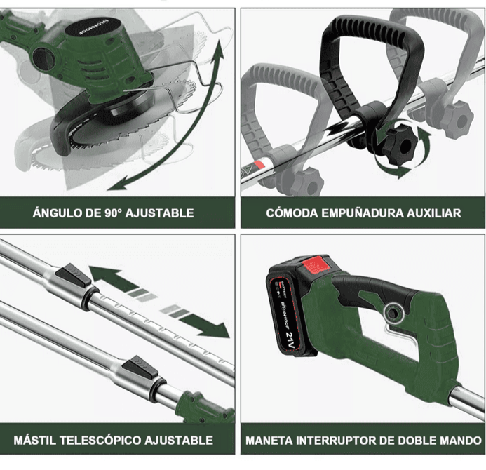 Cortadora Césped Desbrozadora 3 en 1 Inalámbrica