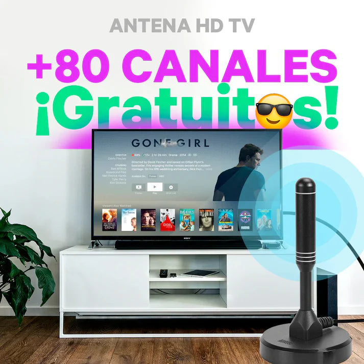 Antena TV ULTRA HD 4K + 80 Canales Gratis